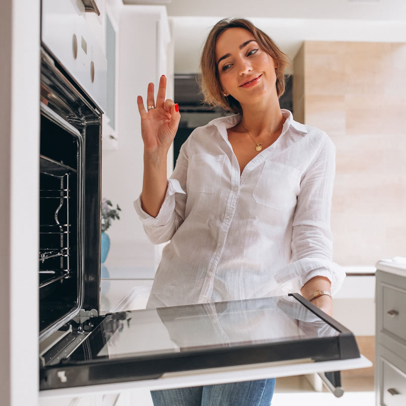 Happy oven cleaning customer